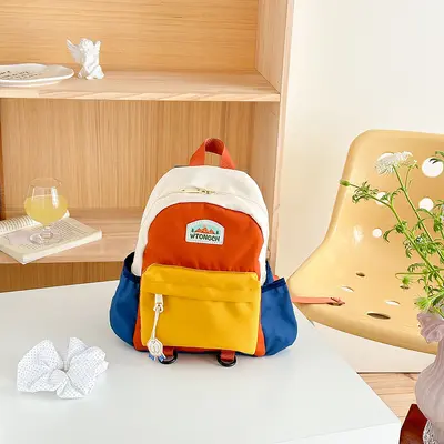 Children's Backpack, Colorblock Design, Kindergarten, Lightweight - 9