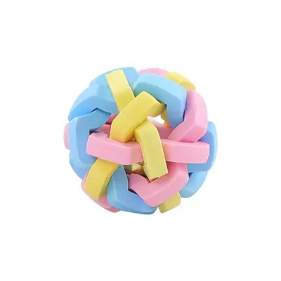 Colorful Woven Pet Ball with Bell, Rainbow Toy Ball for Cats and Dogs - 9