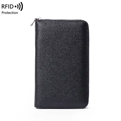 Hakiki deri çok kartlı RFID uzun cüzdan - 8