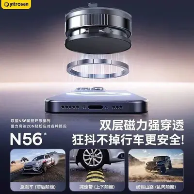 Vakuum-Magnet-Handyhalterung, 360° drehbar, für Autonavigation