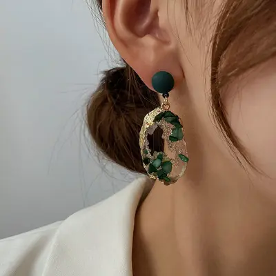 925 gümüş vintage etnik küpe, oymalı tasarım - 4