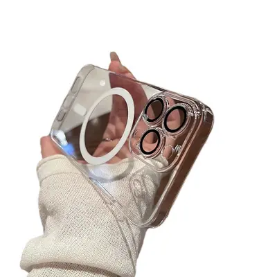 iPhone 17 Pro İçin Şeffaf Manyetik Telefon Kılıfı, Lens Koruyucu