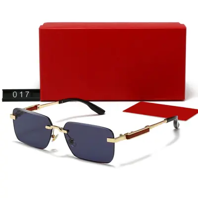 Rahmenlose quadratische Verlaufs-Sonnenbrille für Damen und Herren, Modell 017