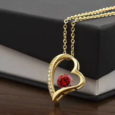 Popular love necklace for women on Amazon, European and American fashion, simple diamond design gift, zircon heart-shaped pendant - 8