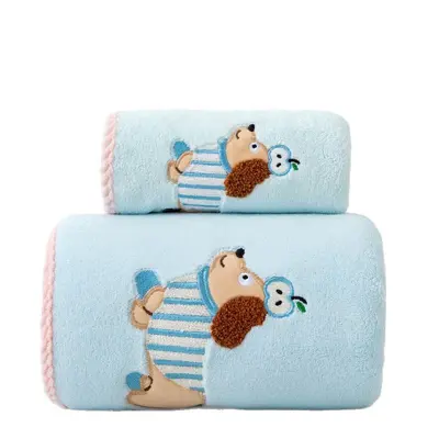 Banyo etek ve şapka seti, mercan polar, mavi