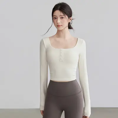 2026新款瑜伽服女春秋季上衣跑步运动长袖专业普拉提训练健身服女