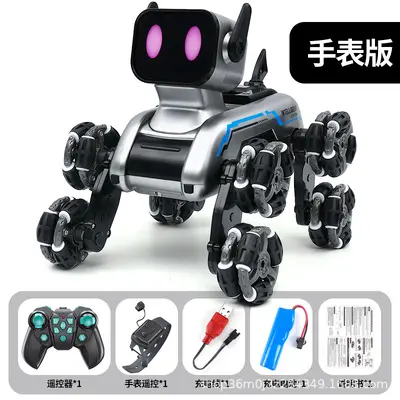 Uzaktan kumandalı sekiz tekerlekli akrobasi robot köpek, sensörlü akıllı oyuncak - 8