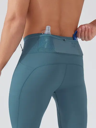 Men's Compression Tights, Quick-Dry High-Stretch Running Leggings with Pocket - 5