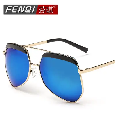 Unisex Polarized Sunglasses, Grey Lens, Colorful Mirror Coating, Model 6035 - 1