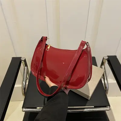 2024 Spring Korean Style Women's Shoulder Bag, Solid Color Small Square Bag - 4