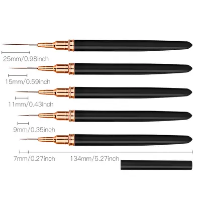 3-in-1 extra feines Nagelkunst-Linienpinsel-Set für Wimpern und Eyeliner - 7
