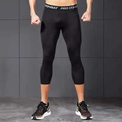 Men's Basketball Compression Tights, 7/8 Length, Breathable, Quick-Dry - 3
