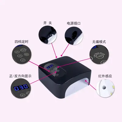 LED/UV manicure lamp, dual light source