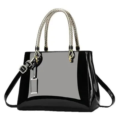Women's Patent Leather Handbag, Glossy, Large Capacity, Single-Shoulder Crossbody Bag - 5