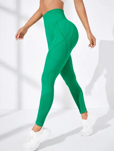 Kadın yüksek bel kalça kaldırıcı dikişsiz yoga tayt pantolon, karın sıkılaştırıcı, nem emi