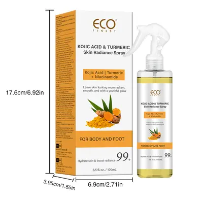 Kojik Asit Zerdeçal Vücut Spreyi, Peeling ve Cilt Tonu Aydınlatıcı - 7