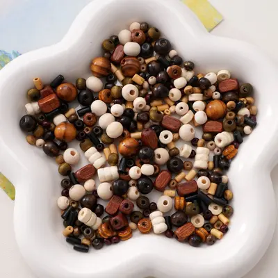 Vintage Wooden Round Spacer Beads for DIY Jewelry and Bracelet Making