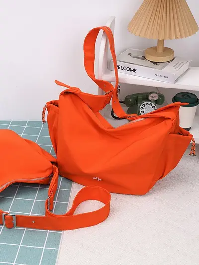 New unisex dough pastry bag large capacity nylon fabric crossbody bag casual sports canvas shoulder bag