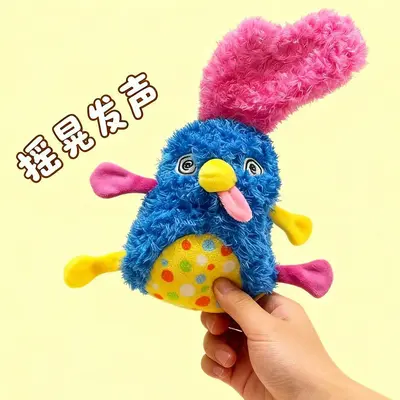 PETSVILLE Paisiwei Dizzy Rabbit Fox Dog Toy Crinkle Paper Plush Squeaky Chew Toy for Puppies Dogs Funny Sound - 3