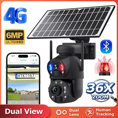 Düşük güçlü güneş enerjili gözetim kamerası 36x zoom 4G metal patlamaya dayanıklı güneş enerjili kubbe gözetim seti