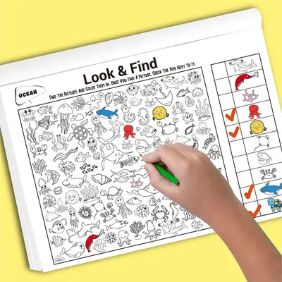Look and Find Children's Quiet Book, Concentration Coloring Book - 3