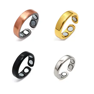 AliExpress sınır ötesi popüler çift mıknatıslı yüzük, metal parlak yaratıcı takı, Avrupa ve Amerika açık uçlu çift yüzükleri, aksesuarlar