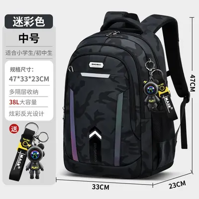 Boys' Schoolbag for Junior and High School Students, Large Capacity, Spine Protection - 7
