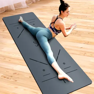 5mm PU-Naturkautschuk-Yogamatte mit Positionslinien - 2