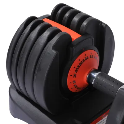 Tek Elde Ayarlanabilir Dumbbell Seti 24kg 52.5LB Orta İç Dönüş Dumbbelleri 15 Seviye Uluslararası