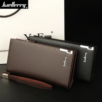 Large-Capacity Men's Long Clutch Wallet with Zipper and Multiple Card Slots - 3