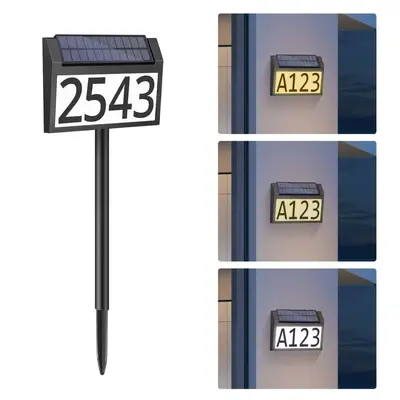 Solar Induction Wall Lamp Waterproof Digital Plate