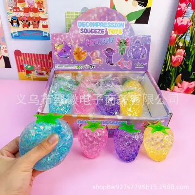 Simulated Strawberry Stress Ball, Filled Squeeze Toy - 9