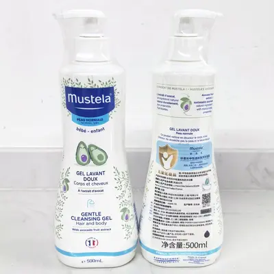 Французский импортный детский шампунь и гель для душа Mustela 500 мл, формула без слёз, гель для душа