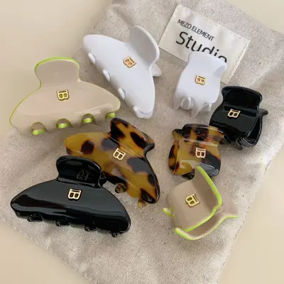 Korean-Style Letter B Acetate Hair Claw Clip