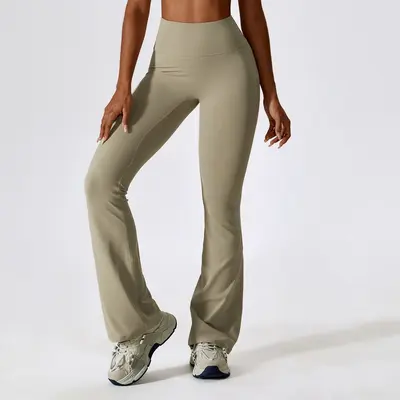 Weite Yoga-Schlaghose mit hoher Taille und Po-Effekt - 9
