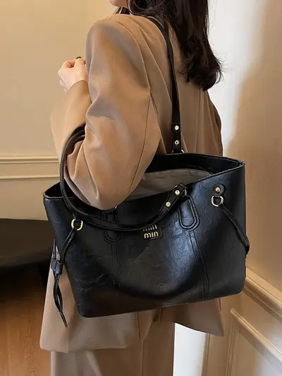 Retro Commuter Tote Bag, Large Capacity, Single-Shoulder Underarm Bag for Women - 6