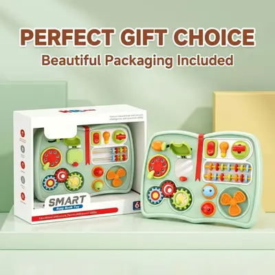 Bebek eğitici meşgul kitabı, yedi renkli LED ışık
