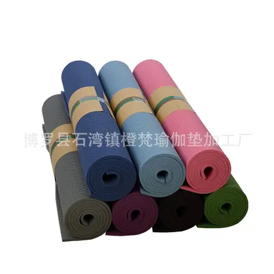 Extra lange Yogamatte 2 m x 1 m, TPE, einfarbig, für zwei Personen