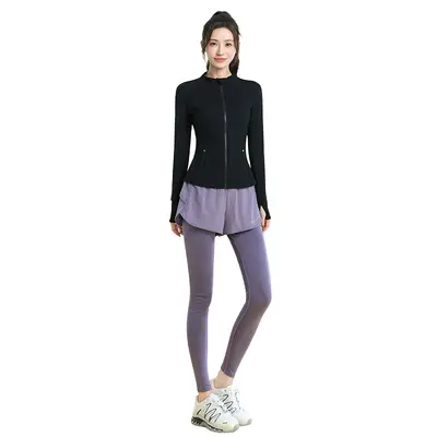 高颜值瑜伽服秋冬上衣女时尚绝美专业跑步训练健身服运动休闲外穿
