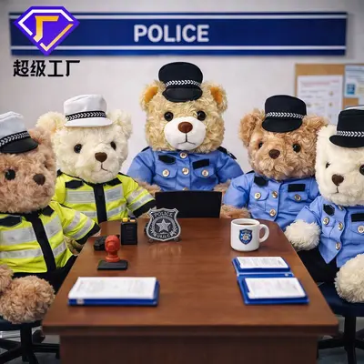 Polis trafik ayısı peluş oyuncak, polis üniformalı