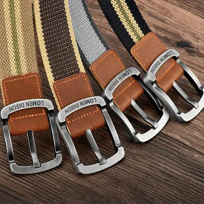 Kanvas kemer erkek ve kadın kemeri rahat pantolon kemeri Kore tarzı öğrenci pin tokası gençlik askeri eğitim kemeri açık - 6