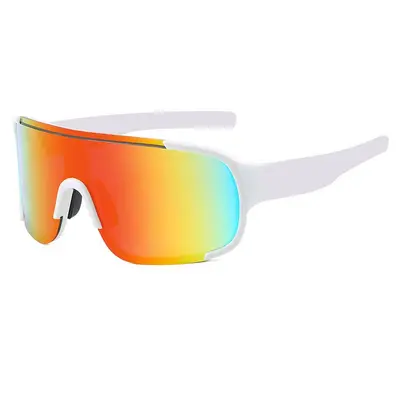 Outdoor-Radbrille, einteilig, winddicht, silberner Rahmen - 10