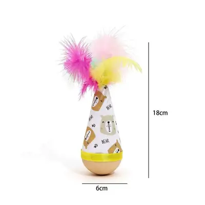 Weeble Cat Feather Teaser Wand, Scratch and Bite Resistant - 12