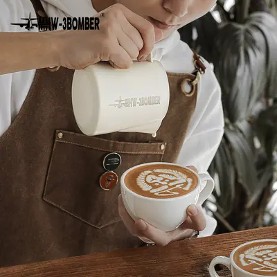304 paslanmaz çelik latte art süt köpürtme kabı, timsah 5.0