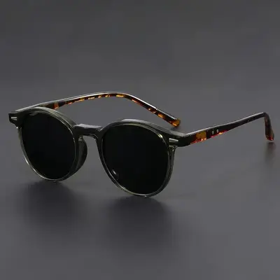 Retro Small Round Frame Unisex Sunglasses with UV Protection - 2