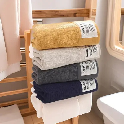 Cotton gauze bath towel set - 1