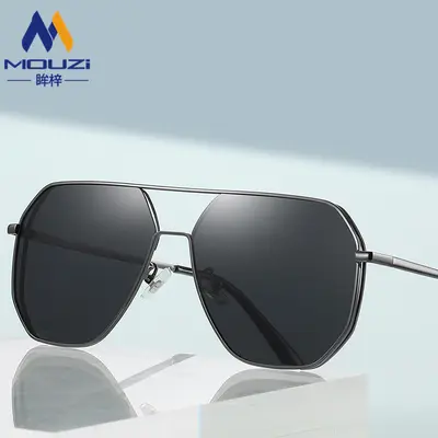 Polarized Large Frame Men's Sunglasses with UV Protection - 3