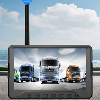 7-inch wireless WIFI truck dash cam with sunshade and wireless lens