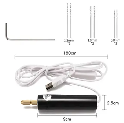 Minyatür alüminyum kabuk çok fonksiyonlu elektrikli öğütücü DIY el yapımı inci sondaj aracı tutkal mini elektrikli matkap - 7