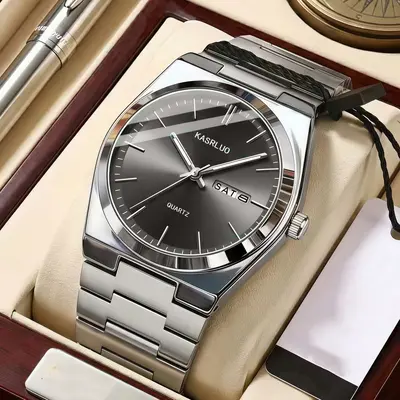 Neue Modell Uhr Exportschlager wasserdicht Nachtsicht Kalender Herrenarmbanduhr Business Edelstahl hochwertig trendige Quarz-Armbanduhr - 8